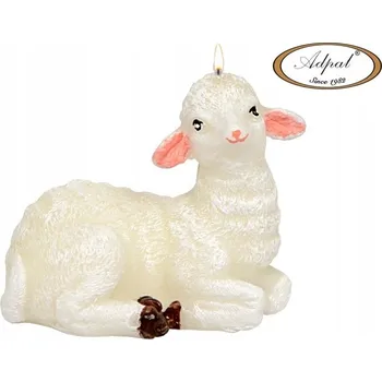 Svíčka Bílá svíčka beránek velikonoční polomatná