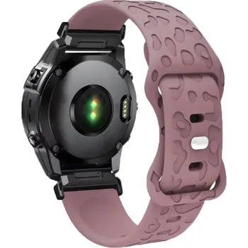 Příslušenství k chytrým hodinkám Silikonový řemínek se vzorem EasyFit/QuickFit 22 mm na Garmin watch Růžová