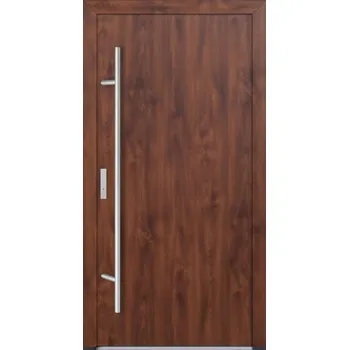 Vchodové dveře Hahn-Türke Vchodové dveře DS82-M00 Barva: Ořech, Směr otevírání: Pravé, Ven, Celkové rozměry: 1100x2200mm