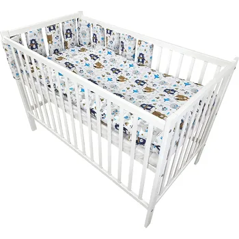 Dětská postýlka Dětská postýlka s matrací a dětským povlečením - 16 kusů od BELLO barva: Modrý