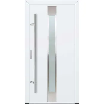 Vchodové dveře Hahn-Türke Vchodové dveře DS82-M05 reflexní šedé sklo Barva: Bílá, Směr otevírání: Levé, Ven, Celkové rozměry: 1000x2000mm