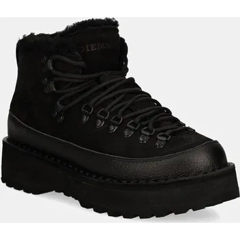 Dámské kozačky Nubukové boty Diemme Sesto Shearling černá barva, na platformě, DI23FWSEW-I01X060BLK DI23FWSEW.I01X060BLK 99X, EUR 36