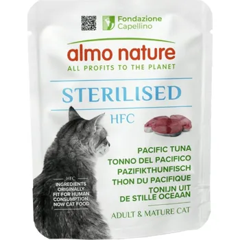 Krmivo pro kočku 6x50g Almo Nature HFC Sterilised - Tuňák tichomořský