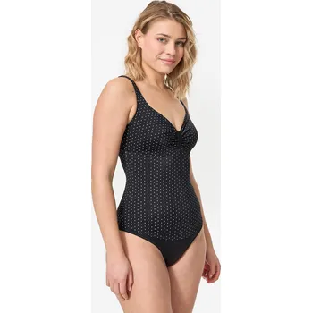 Dámské plavky DECATHLON Dámské plavky jednodílné s rovným výstřihem a zeštíhlujícím střihem Doli Puka 42 ČERNÁ