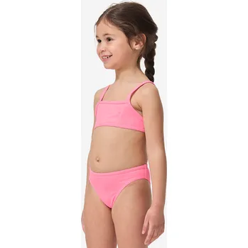Dívčí plavky DECATHLON Dívčí plavky dvoudílné na surf Bali 100 růžové 4-5 LET RŮŽOVÁ