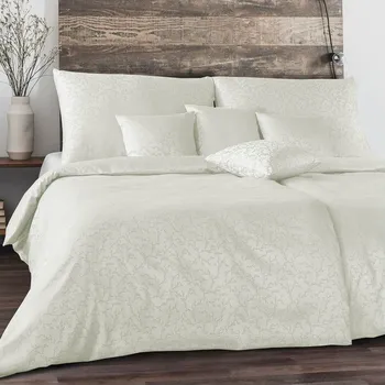 Povlečení Veba POVLEČENÍ TENCEL VĚTVIČKY - SLONOVÁ KOST 140X200 70X90