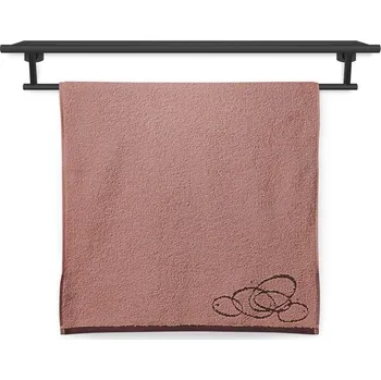 Sprchový závěs Ručník Nora elipsy 50x100 cm starorůžový