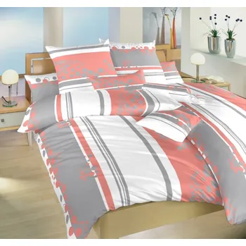 Povlečení Povlečení krep Tečky Lososové 140x200, 90x70
