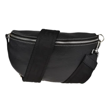 NovaKabelka.cz Kožená italská crossbody kabelka Reni Grande Nera s přídavným popruhem XXII