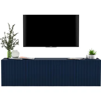 Komoda Závěsná skříňka Glamour Komoda RTV Tmavě modrá 150 cm