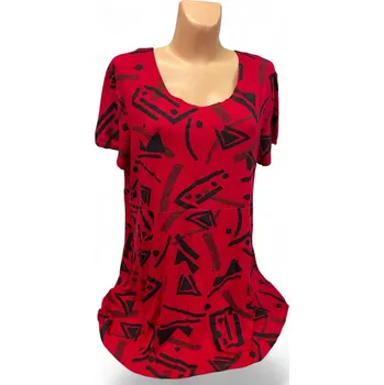 Dámská tunika Červená halenka NORIKA, Velikost XXL50, Materiál 96% Viskoza 4% Lycra, Rukáv Krátký rukáv