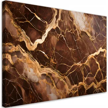 Obraz Obraz na plátně, Hnědý Mramor se Zlatem Abstrakce 90x60