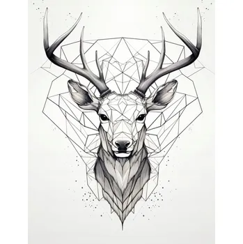 Obraz Foto obraz na plátně - Jelen na bílém pozadí - P/4030/1043