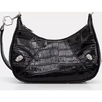 Kabelka Kožená kabelka Philipp Plein černá barva, AADA WBA2034 PLE009N AADA.WBA2034.PLE009N 99X, vel. ONE SIZE