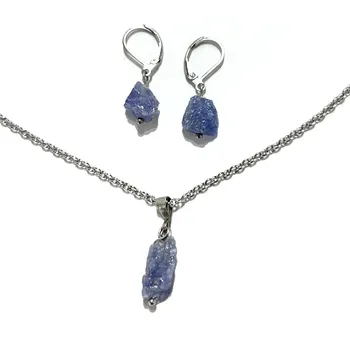 Souprava šperků Souprava Náušnic a Náhrdelníku Tanzanit - Melvys