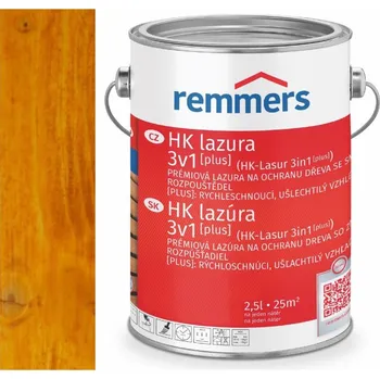 Lak na dřevo Remmers HK-LASUR [PLUS] 2,5L 5433 Borovice - Kiefer + dárek k objednávce nad 1000Kč