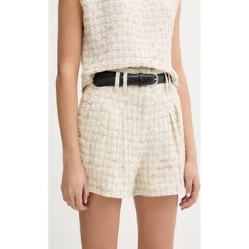 Dámské kraťasy Šortky s příměsí lnu IRO béžová barva, high waist, WP30XAGA 01X, vel. 40