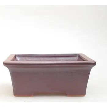 Květináč Keramická bonsai miska 11,5 x 9 x 5 cm hnědá