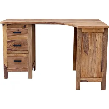 Psací stůl Indický nábytek - Psací stůl rohový Rami 130x76x85 z indického masivu palisandr Only stain