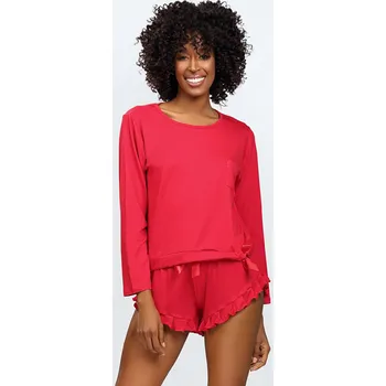 Dámská erotická košilka Dámské pyžamo Dkaren Ronnie Barva: Červená, Velikost: M