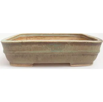 Květináč Keramická bonsai miska 18 x 15 x 4,5 cm zelená