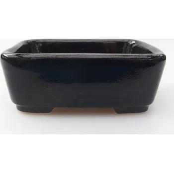 Květináč Keramická bonsai miska 10 x 5,5 x 3,5 cm černá