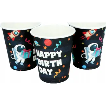 Jednorázové nádobí KELÍMKY HAPPY BIRTHDAY KOSMOS 6 KS