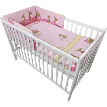 Dětská postýlka Dětská postýlka s matrací a dětským povlečením - 8 kusů od BELLO Vzor povlečení: 9 oslíků