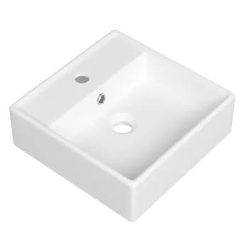 Umyvadlo Gamma Biwu, umyvadlo na desku 380x380x125 mm, bílá lesklá, GMA-UC-BIWU