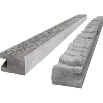 Ztracené bednění Betonový sloupek koncový na 2,0 m plot (275 cm) vzorovaný oboustranný - Šedá