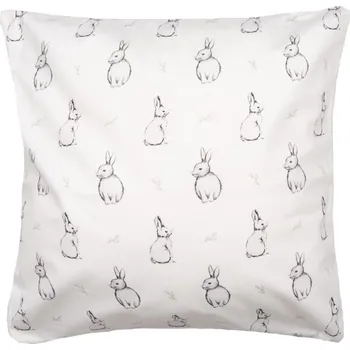 Povlak na dekorativní polštářek Béžový povlak na polštář s králíčky Bunny Buddies - 45*45 cm