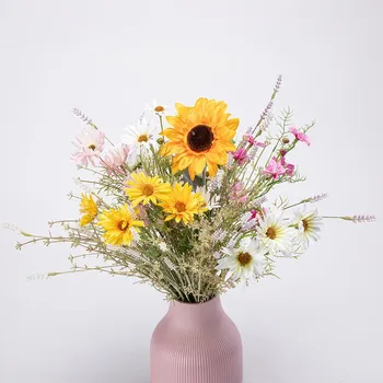 umělá květina Kytice SLUNEČNICE, KOPRETINY, LUČNÍ KVĚTY 65 cm