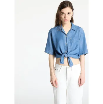 Pánská košile Košile Tommy Jeans Chambray Tie Shortsleeve Shirt Denim XS