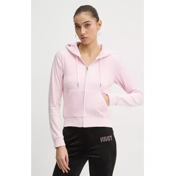 Pánská mikina Velurová mikina Juicy Couture JCWAS125302 růžová 03X, vel. XS