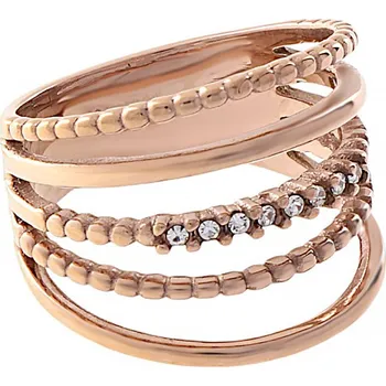 Souprava šperků Nerezový prsten 70028 (velikost 52) - růžově pozlacený