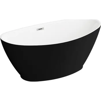 Polimat Akrylátová volně stojící vana Mango 150x75 Rozměry (cm): 150x75, Barva vany: Bílá / černá mat