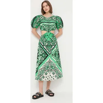 Dámské šaty Bavlněné šaty Red Valentino 2R0VAHK06SM zelená 77X, vel. 38