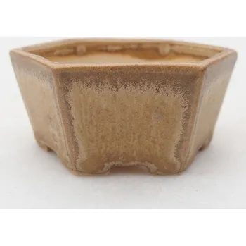 Květináč Keramická bonsai miska 6 x 5,5 x 2,5 cm béžová