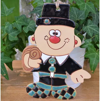 Kominík z keramiky pro štěstí Barva: Zelená