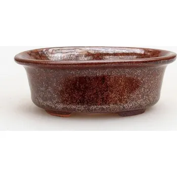 Květináč Keramická bonsai miska 9 x 6,5 x 3,5 cm hnědá