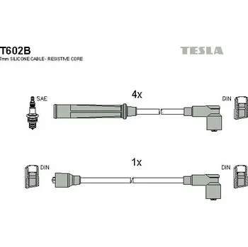 Zapalovací kabel Sada kabelů pro zapalování TESLA T602B