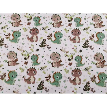 Bavlněná látka / plátno dinosaurus METRÁŽ - 1 (948) zelenkavá