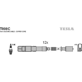 Zapalovací kabel Sada kabelů pro zapalování TESLA T808C