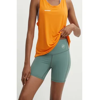 Dámské kraťasy Sportovní šortky Mammut Massone dámské, zelená barva, hladké, high waist 1023.00960 77X, vel. M