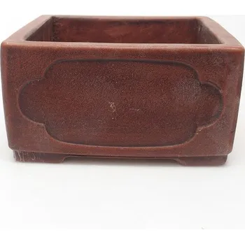 Květináč Bonsai miska 13 x 13 x 11 cm hnědá