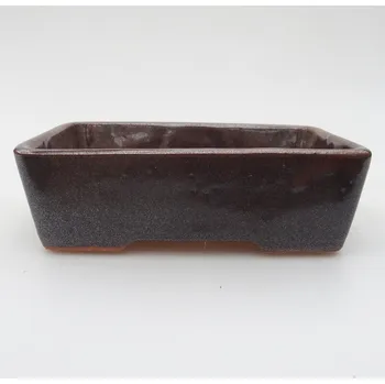 Květináč Keramická bonsai miska 12 x 8,5 x 3,5 cm hnědá