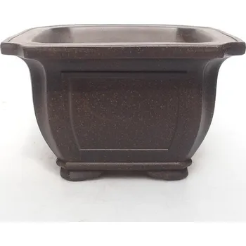 Květináč Bonsai miska 12 x 12 x 7,5 cm hnědookrová