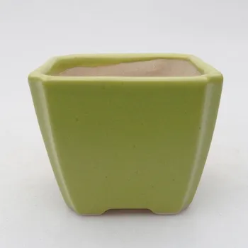 Květináč Keramická bonsai miska 7 x 7 x 6 cm zelená