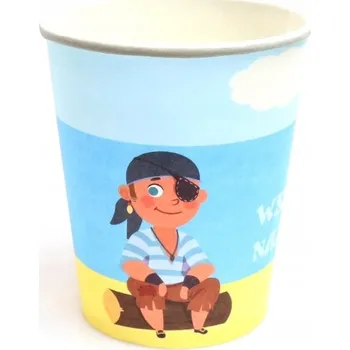Jednorázové nádobí Kelímky Congee Veselý pirát 250 ml 6 kusů
