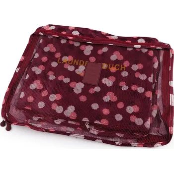 Sada cestovních organizérů do kufru 6 ks, barva 2 vínová